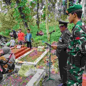 Kodim 0421/Ls Gelar Upacara Pemakaman Militer Pada Almarhum Purnawirawan Prajurit TNI 