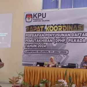 KPU Lamsel Gelar Rakor Persiapan Penyusunan DPHP Pilkada Serentak 2024