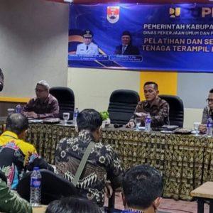 Dinas PUPR Mesuji laksanakan Pelatihan Dan Sertifikasi Tenaga Terampil Kontruksi Di Grand Praba Hotel Bandar Lampung