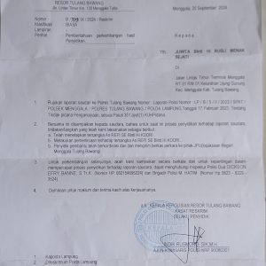 Rf, ASN Dinas Pendidikan Kab Tuba Ditetapkan Tersangka Polres Tuba Kasus Penganiyaan