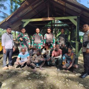 Selamatkan Generasi Masyarakat Papua Dari Narkoba, 7 Pelaku Pengedar Ganja Berhasil Diamankan Personel Satgas Yonif 122/TS