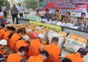 Polres Lamsel Berhasil Bongkar Jaringan Narkoba Lintas Provinsi, BB Capai Rp.75 Milyar 