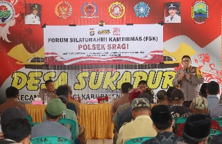 Jaga Kondusifitas Pilkada 2024, Kapolres Lamsel Gelar Forum Silaturahmi Kamtibmas di Kecamatan Sragi
