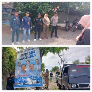 Masuk Masa Tenang, Panwascam Ketapang Dampingi Satpol PP Bersihkan Alat Praga Kampanye 
