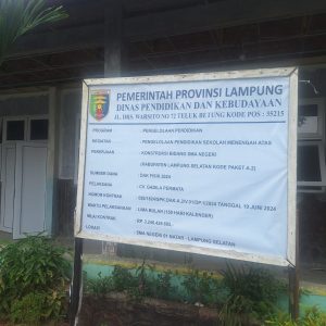 Konstruksi Bidang SMA Negeri 1 Kecamatan Natar Lampung Selatan Oleh CV Gadila Permata Diduga Tidak Sesuai Bestek