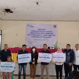 BPJS Ketenagakerjaan Cabang Kalianda Salurkan Santunan Jaminan Kematian kepada Badan Adhoc KPU Kabupaten Lampung Selatan