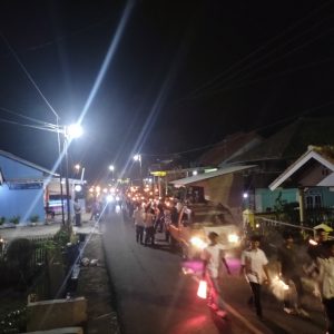 Katar Penengahan Gelar Pawai Obor Takbir Keliling Lebaran Idhul Fitri 1446 H