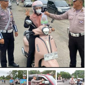 Satlantas Polres Lampung Selatan Bagikan Takjil dan Edukasi Tertib Lalu Lintas