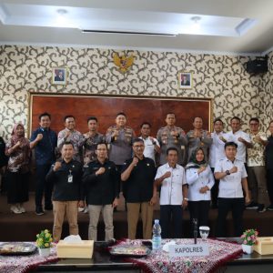 Audensi KPU dan Bawaslu Bersama Kapolres Lampung Selatan di Aula GWL Polres Lampung Selatan