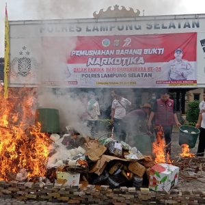 Senilai Rp 120 Miliar Lebih, Narkoba Dimusnahkan Polres Lampung Selatan