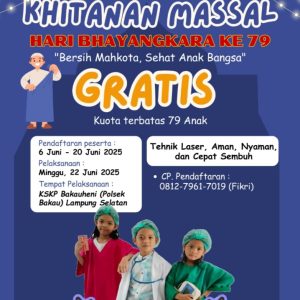 Polres Lampung Selatan Gelar Khitanan Massal Gratis Sambut Hari Bhayangkara ke-79