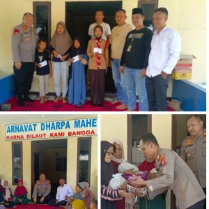 Sat Polairud Polres Lampung Selatan Jalin Silaturahmi dengan Warga Pesisir dan Bagikan Tali Asih untuk Lansia