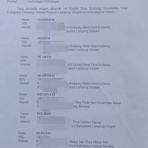 Pengumuman Kehilangan Sertifikat Tanah Hak Milik Sanmarja