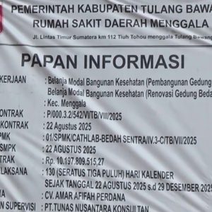 Mega Proyek Senilai Lebih Dari 10 Miliar Rupiah RSUD Menggala Terindikasi Tidak Sesuai Spesifikasi