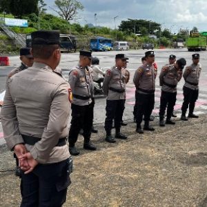 Polres Lamsel Gelar 257 Personil Antisipasi Gangguan Kamtibmas Jelang Arus Mudik Lebaran.