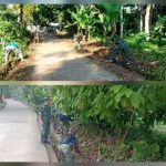 Semangat Kebersamaan Babinsa Koramil 421-03/Pnh dan Masyarakat Gotong Royong Jaga Kebersihan Lingkungan Desa