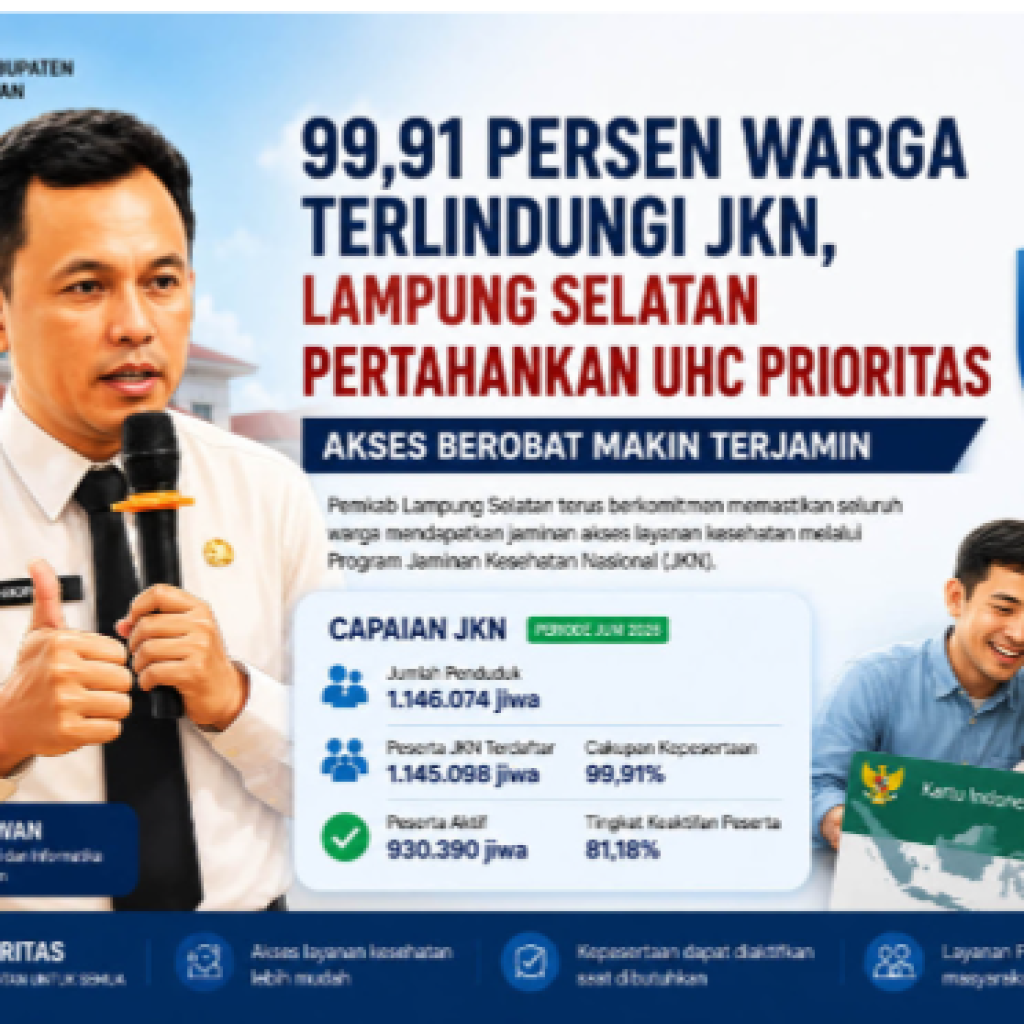 Akses Berobat Kian Terjamin, 99,91 Persen Warga Lampung Selatan Terlindungi JKN