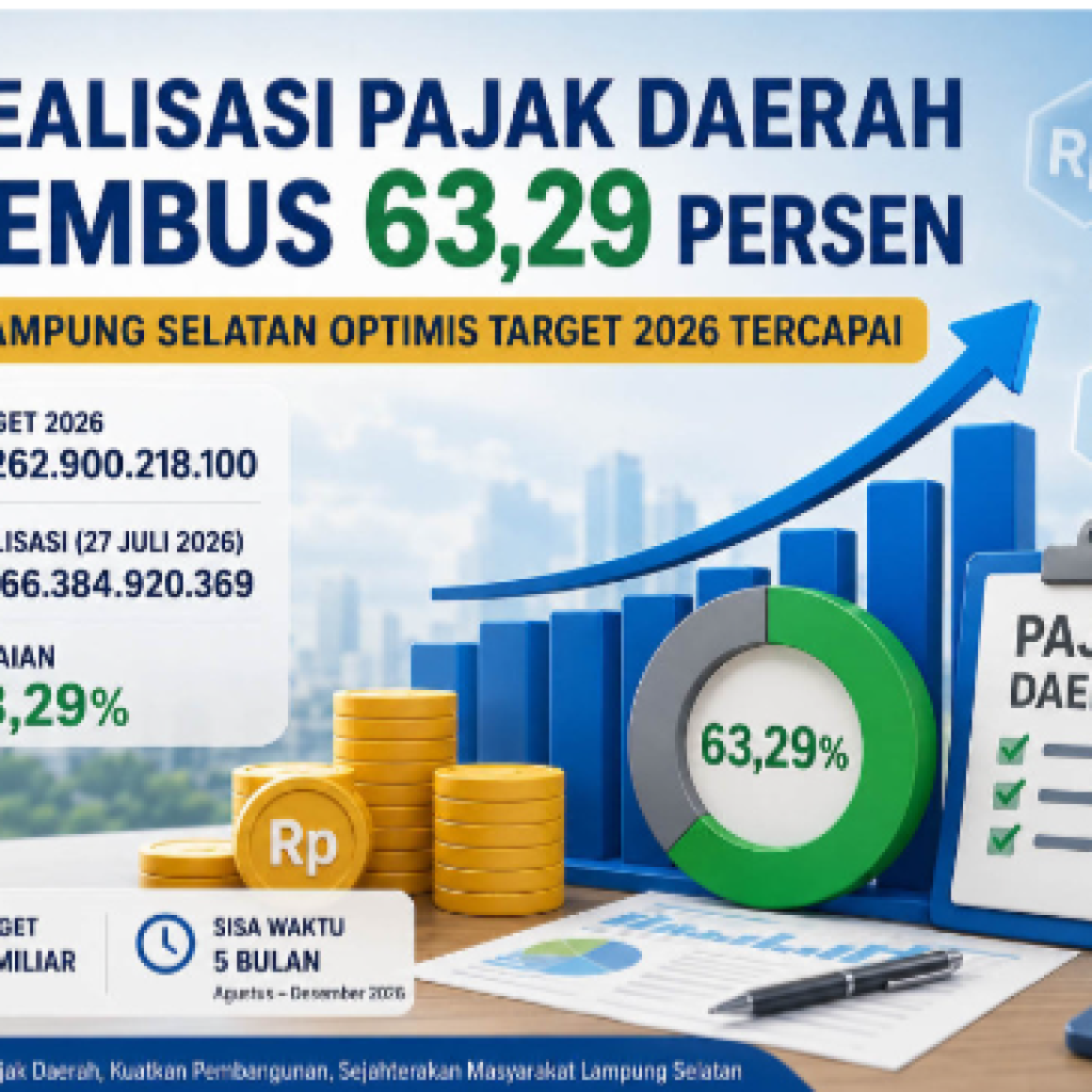 Realisasi Pajak Daerah Lampung Selatan Tembus 63,29 Persen, BPPRD Optimistis Target 2026 Tercapai